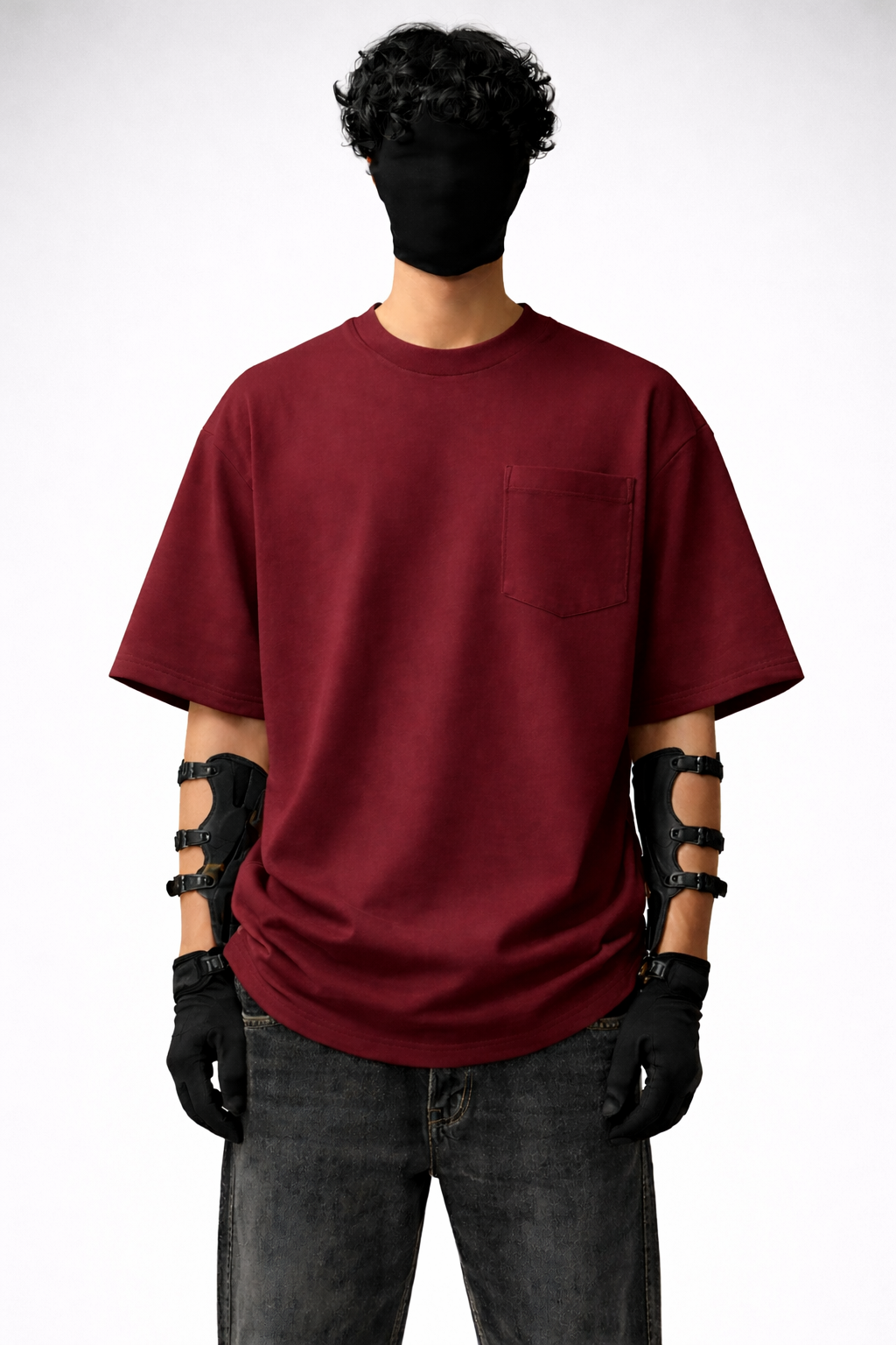 OVER-SIZED BASIC TEE WITH FRONT POCKET STYLE