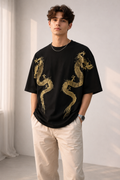 SNAKE GRAPHIC ALL OVER BAGGY FIT TEES