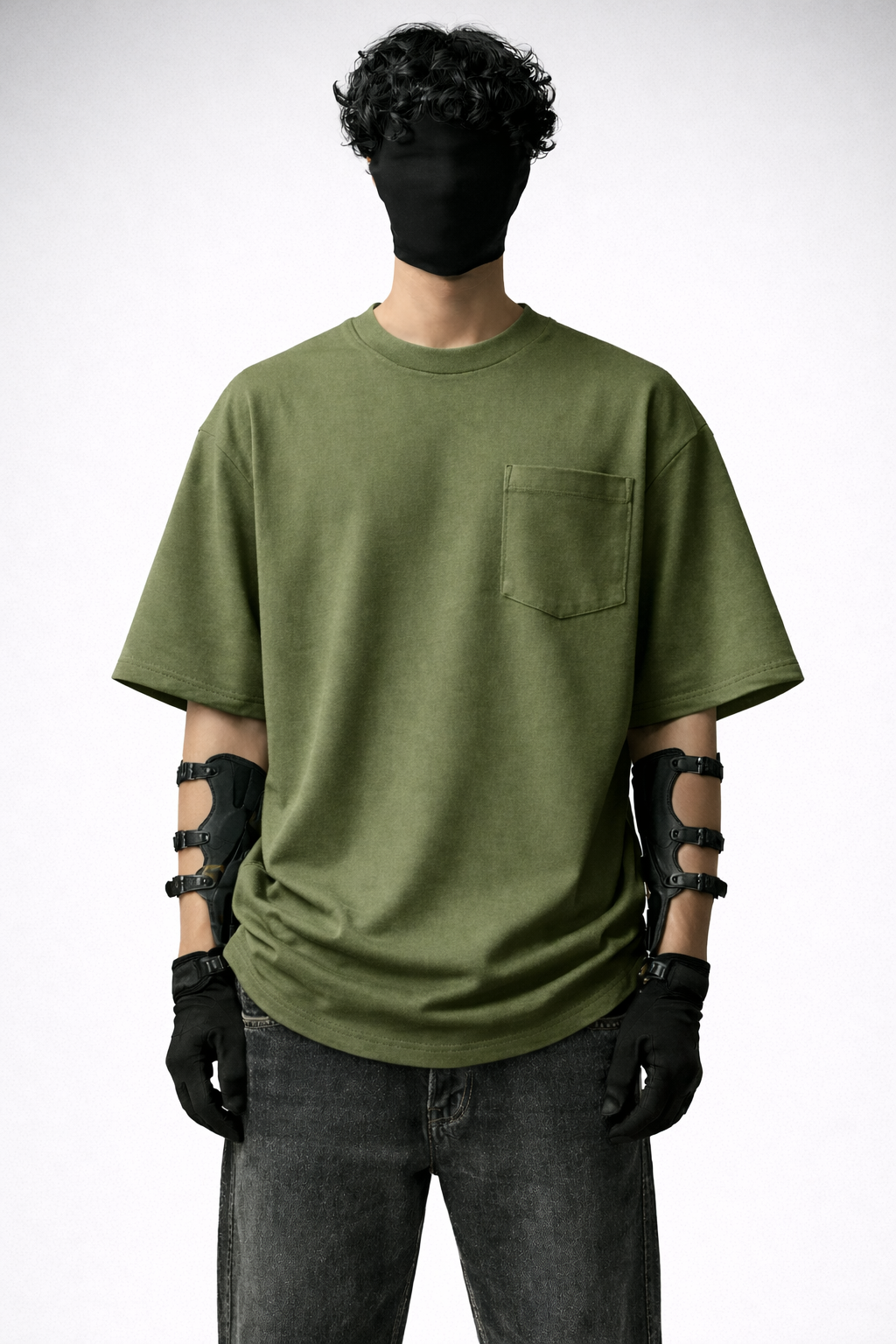 OVER-SIZED BASIC TEE WITH FRONT POCKET STYLE