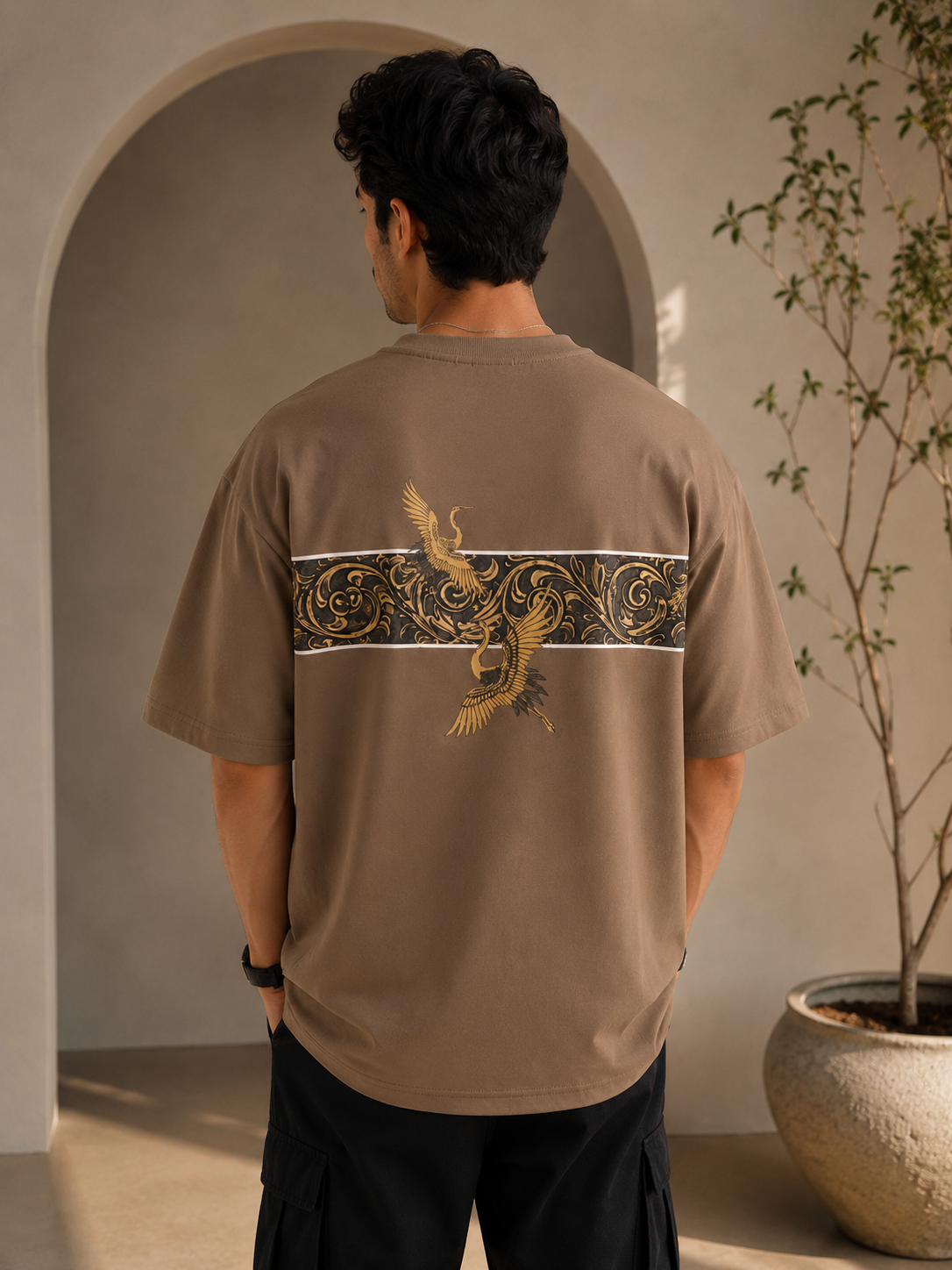BACK WING CREST OVERSIZE TEE-SHIRT