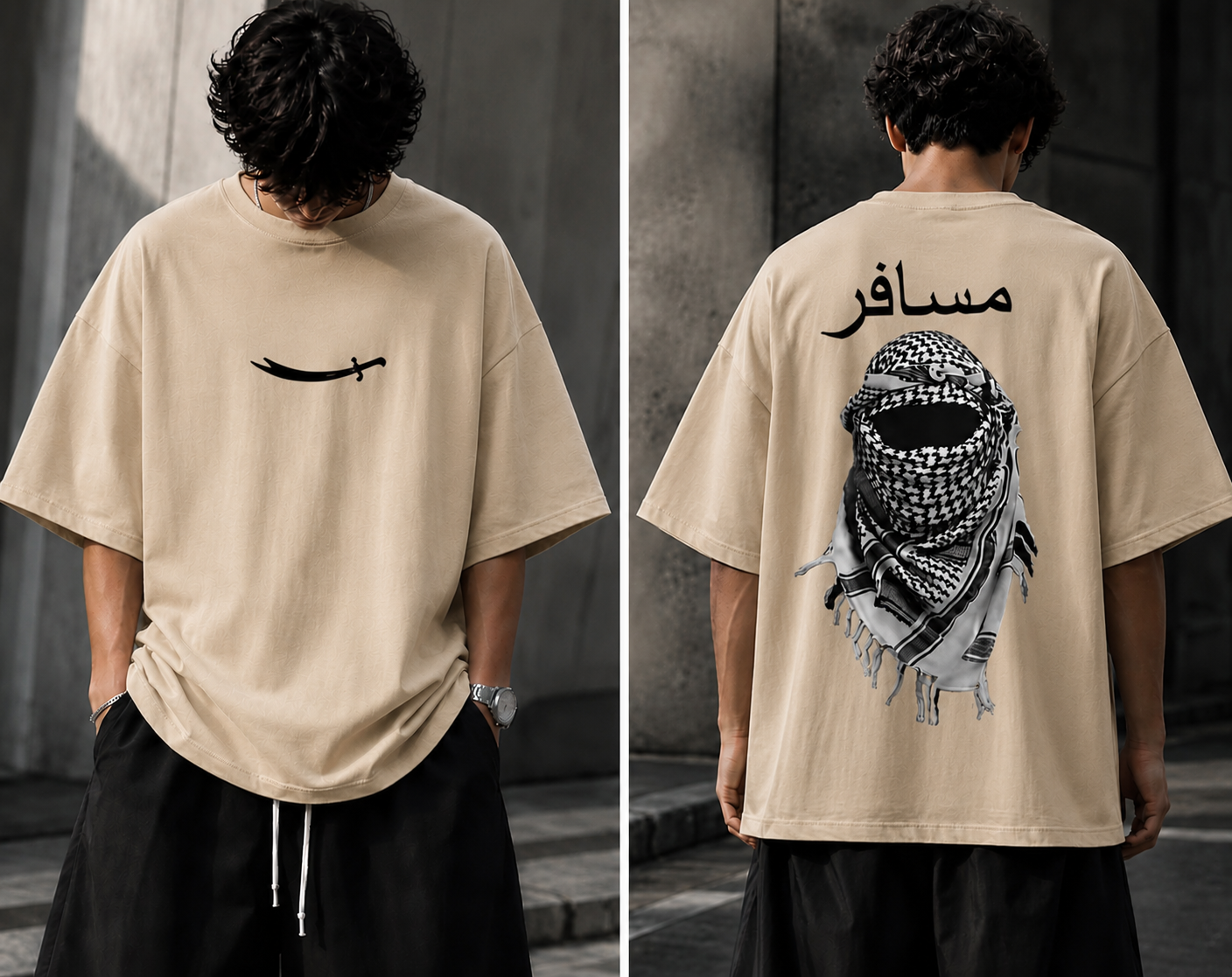 “MUSAFIR” Graphic Oversize Tees