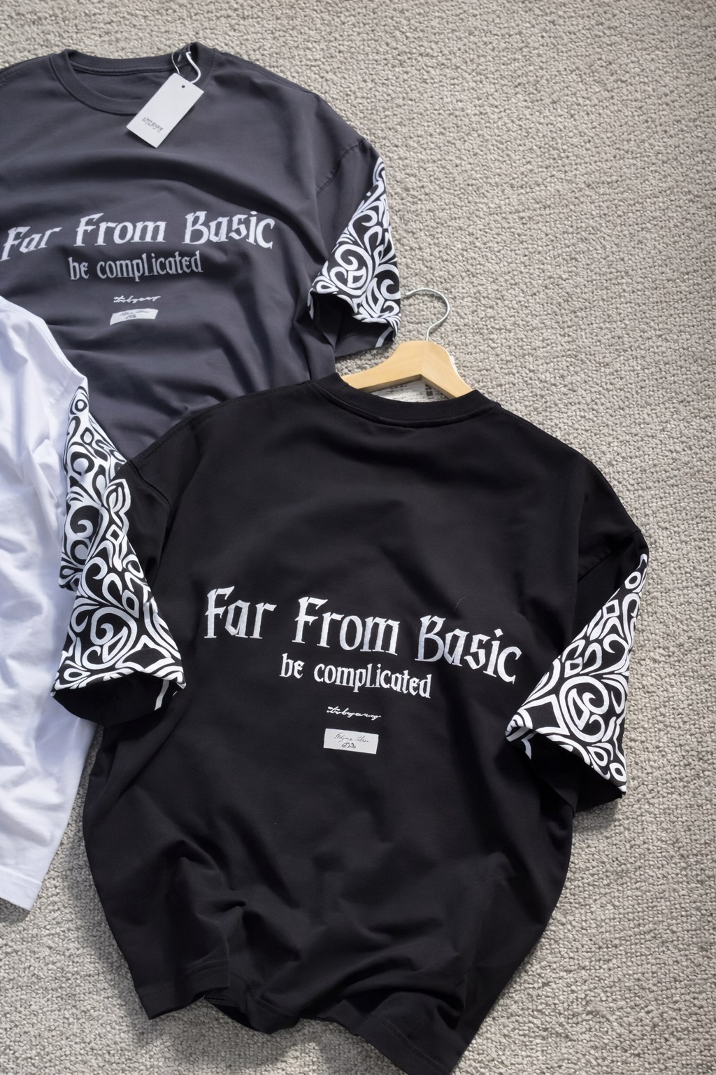 “FAR FROM BASIC “ GRAPHIC OVERSIZED TEES