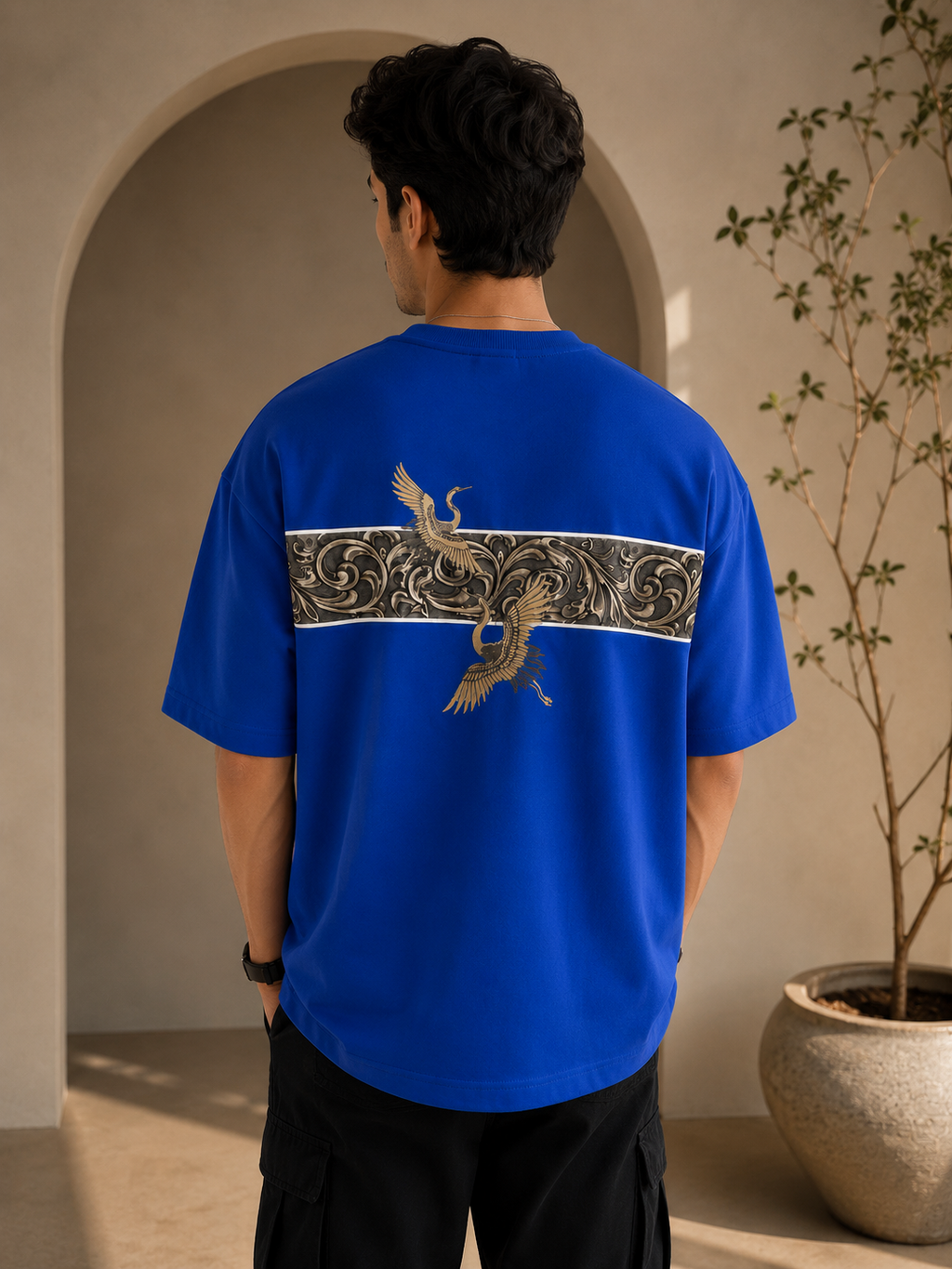 BACK WING CREST OVERSIZE TEE-SHIRT